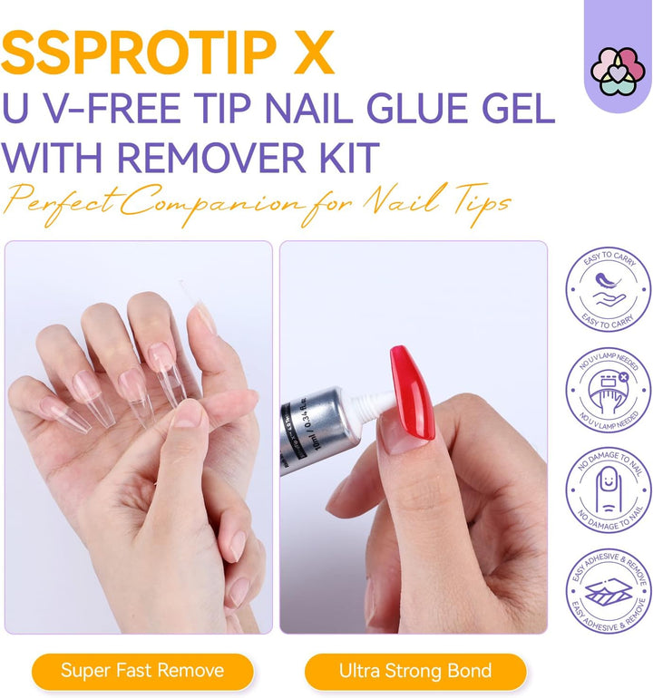 uv-free nail tips glue gel