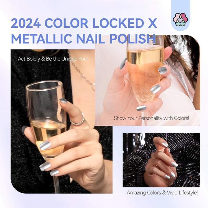 Saviland shiny silver nail polish