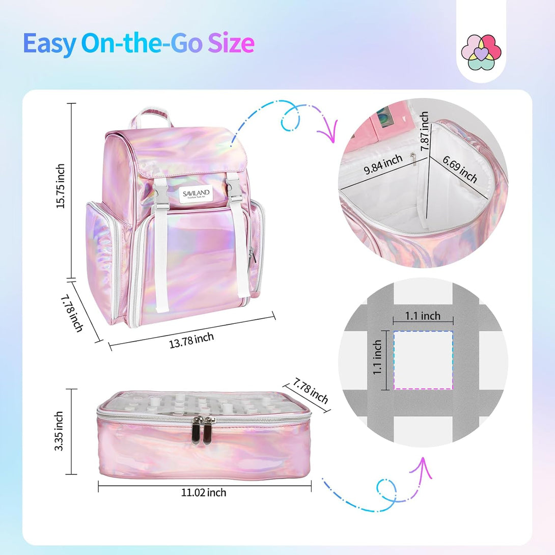 detail sizes of the SAVILAND nail polish organizer bag
