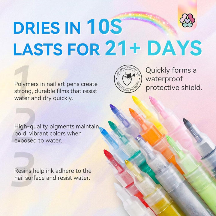 10s dry acrylic paint pens for nails