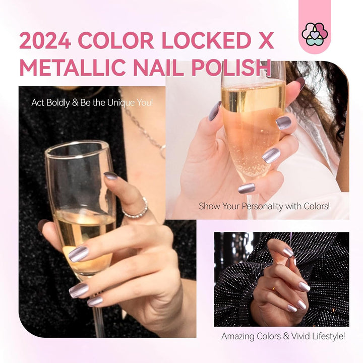 Saviland metallic rose gold nails for every occasion