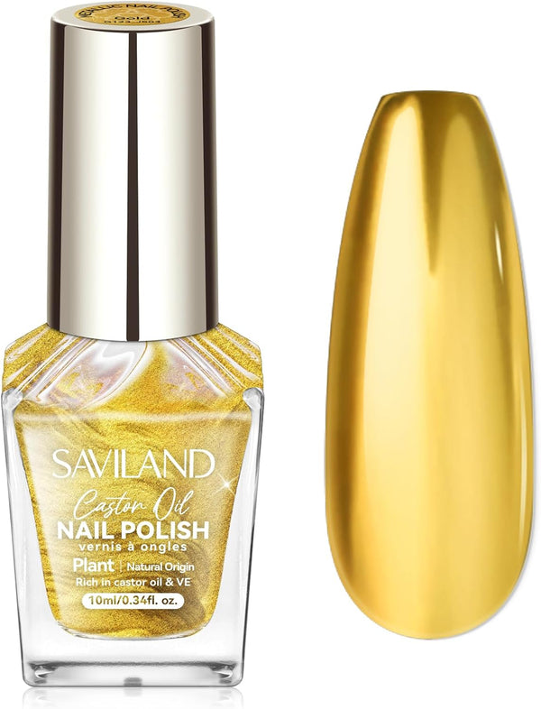 Saviland metallic gold chrome nail polish