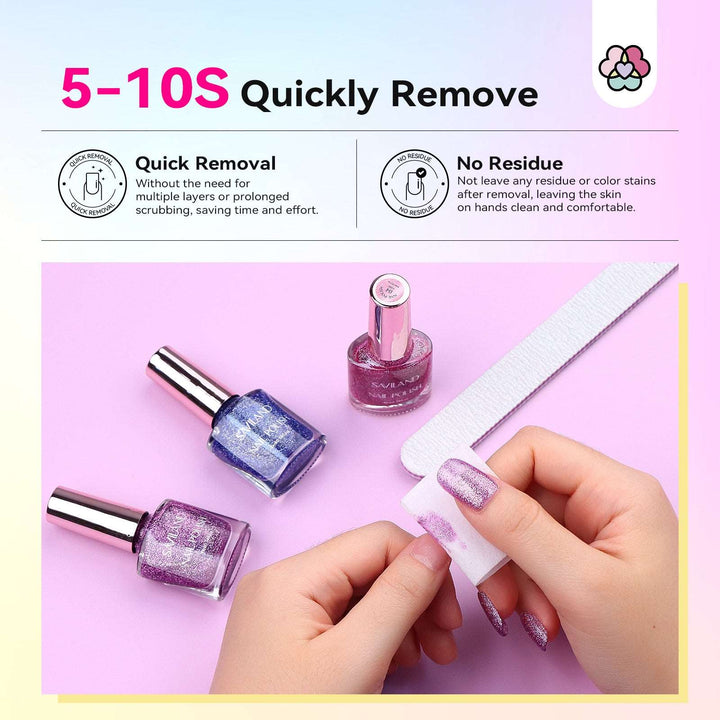 quick remove 12 colors glitter Nail Polish Set