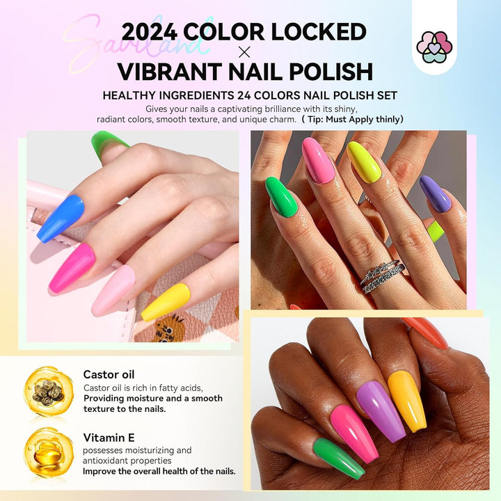 vibrant instant dry nail polish set