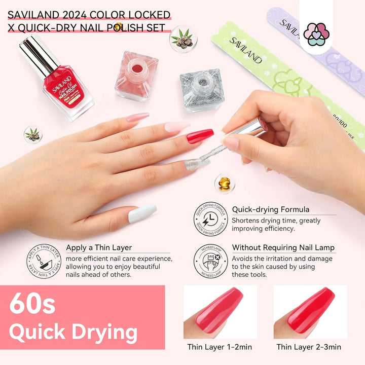 quick drying 6 classic nail colors polish set