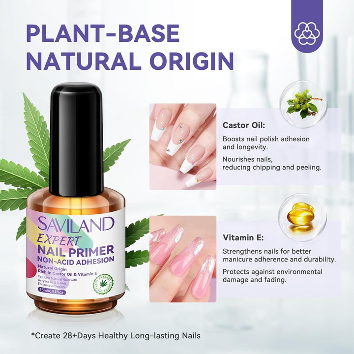 non acid nail primer with castor oil and Vitamin E