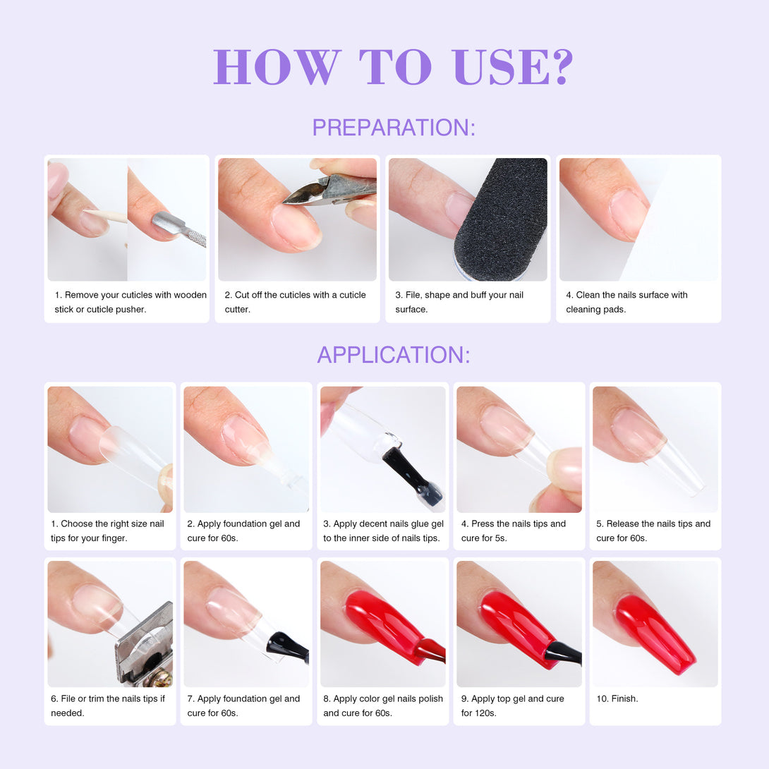 how to use the saviland nail glue gel kit