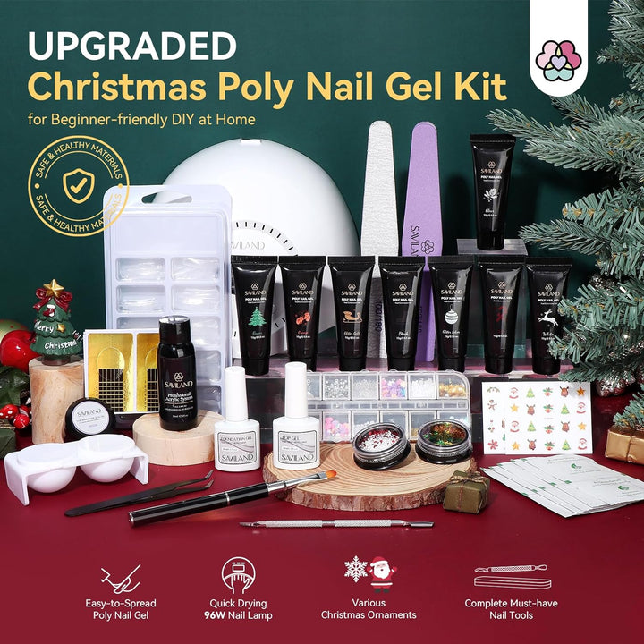 Christmas Saviland poly gel nail kit with uv light