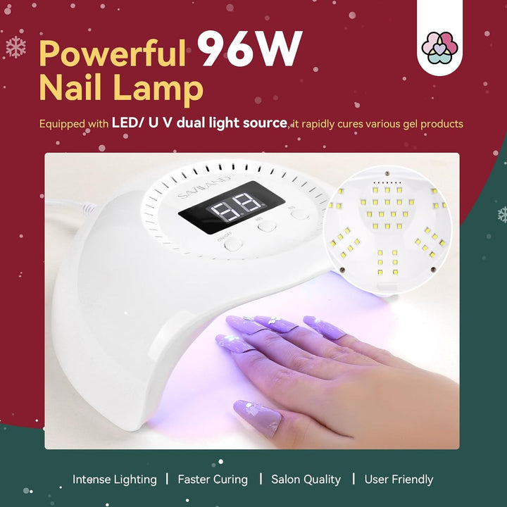 Saviland poly gel nail kit with uv light 96w