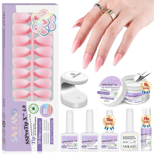 SSProTip X™ Medium Almond Ombre French Tip Press On Nails Kit