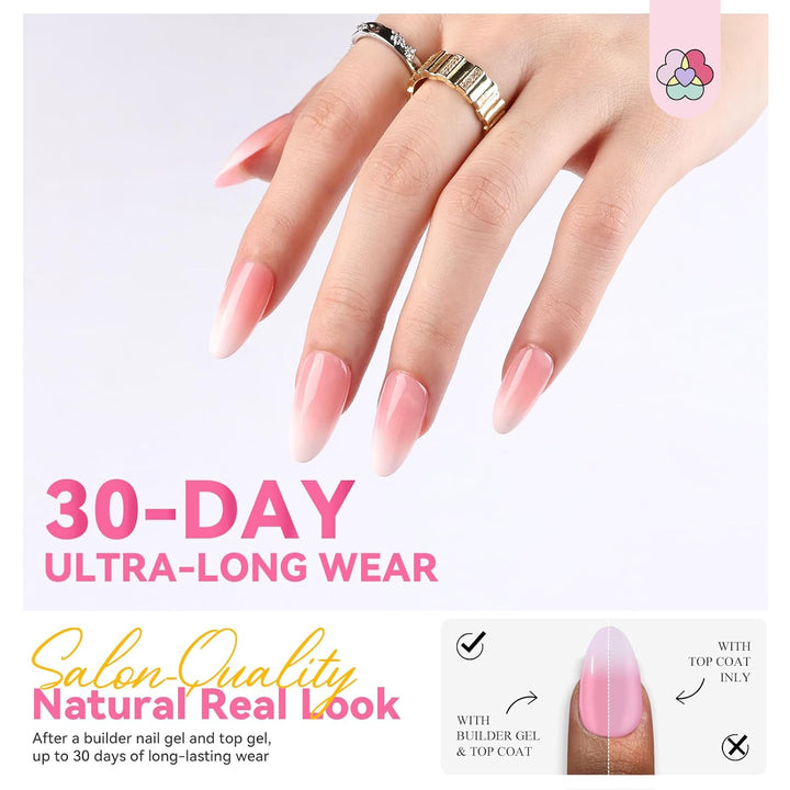 Saviland pink and white press on nails