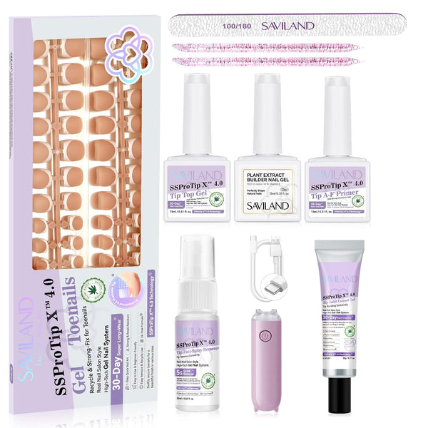 Saviland french tip press on toenails kit