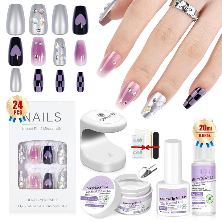 Saviland Naughty Heart Press-On Nails Starter Kit