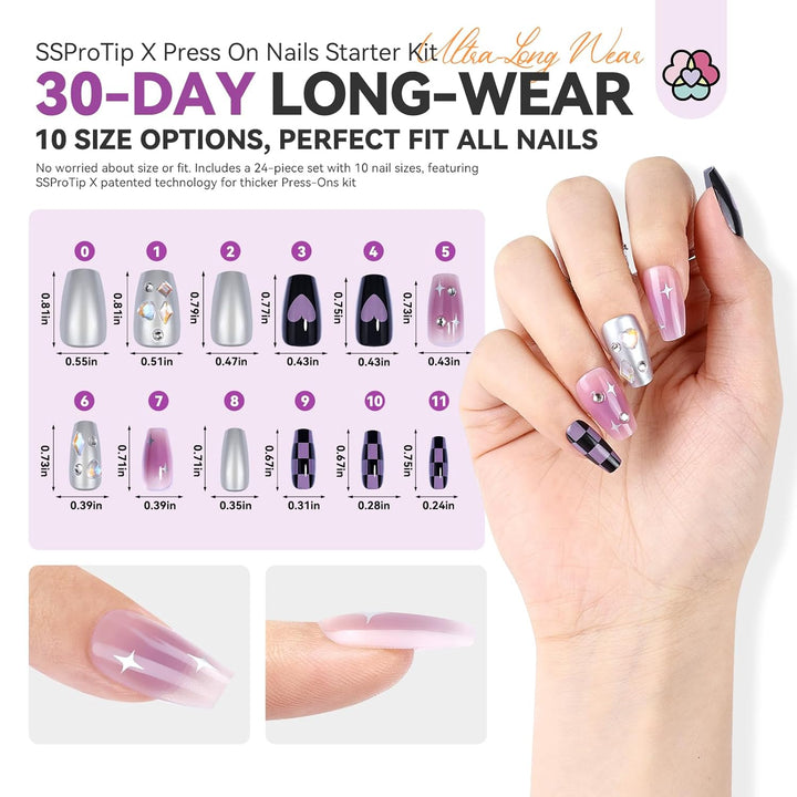 10 sizes of press on nail starter kit