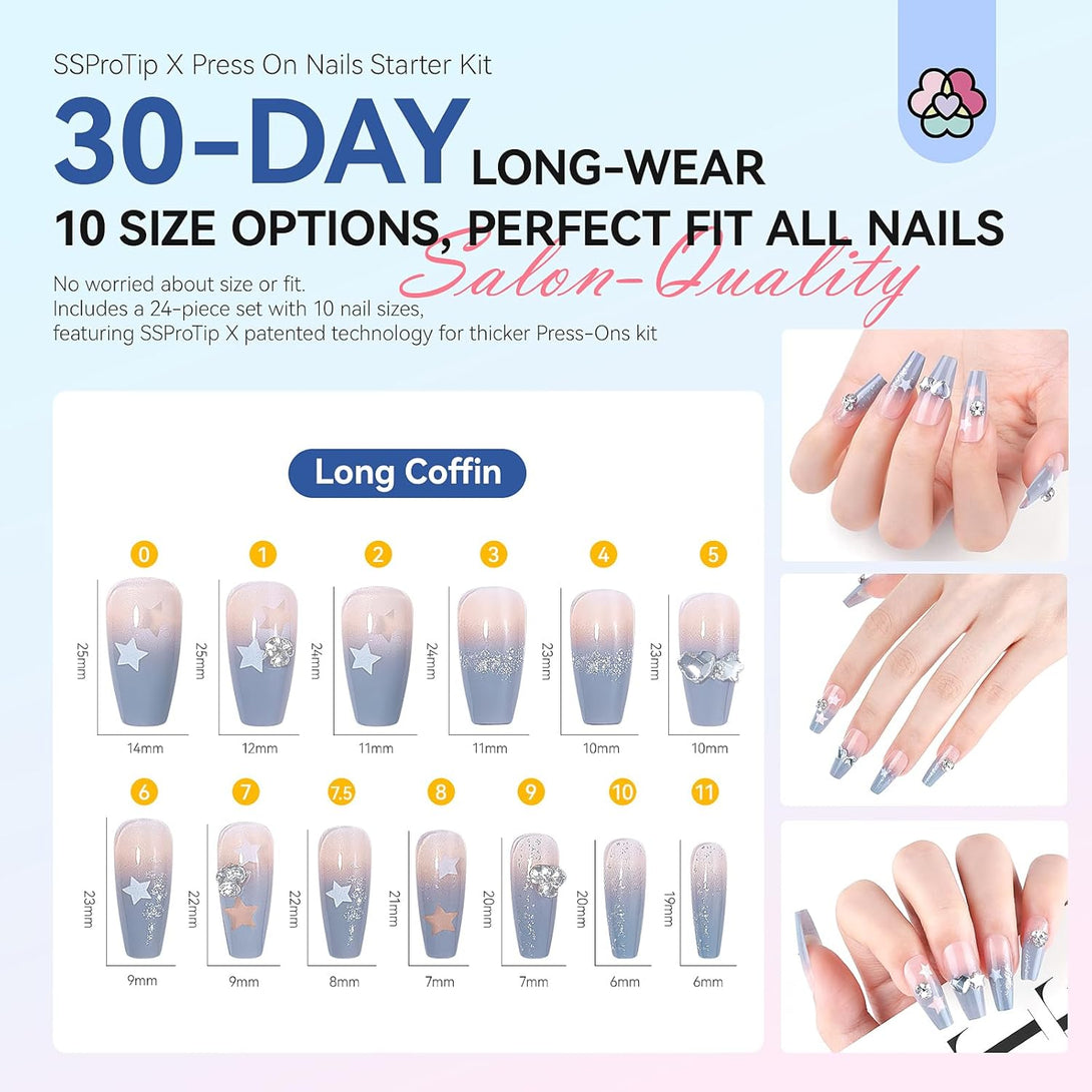 10sizes of the Saviland press on nails starter kit