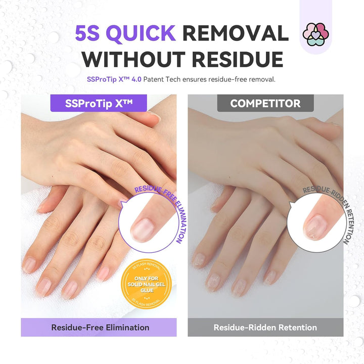 residue-free nail glue remover