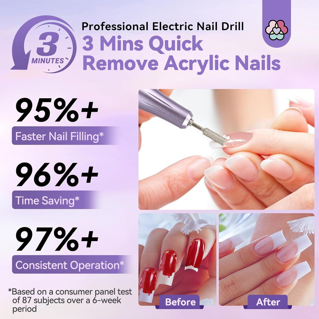 3mins quick remove acrylic nails by High Speed Nail Drill 40000 RMP
