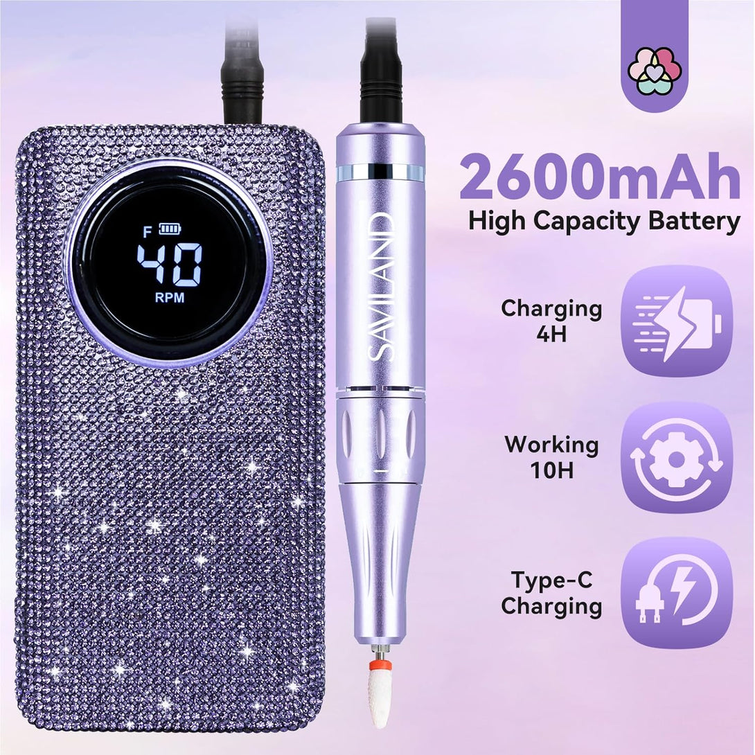 High Speed Nail Drill 40000 RMP with 2600mAh battery