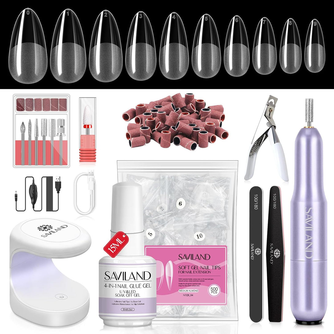 Medium Almond Soft Gel Tips Kit 