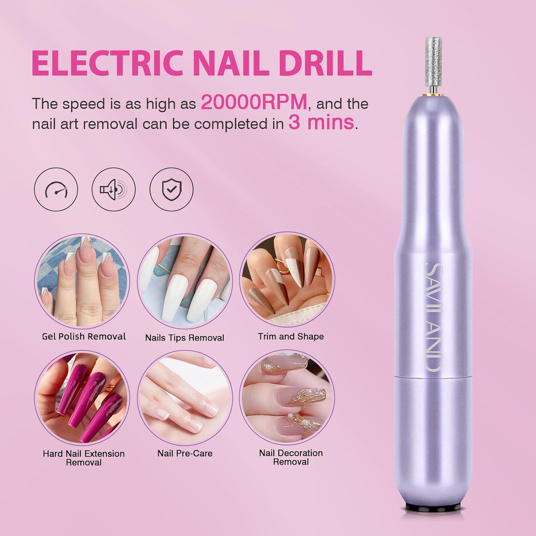 nail drill in the Saviland soft gel nail tips kit