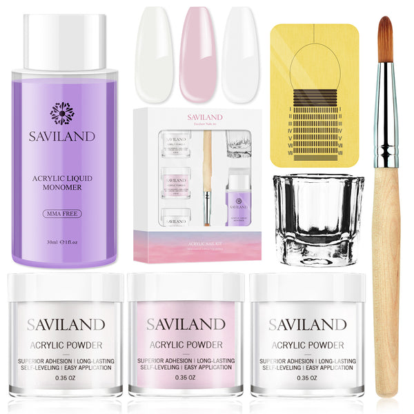 Acrylic Powder and Liquid Set-Clear Pink White Acrylic Nail Kit