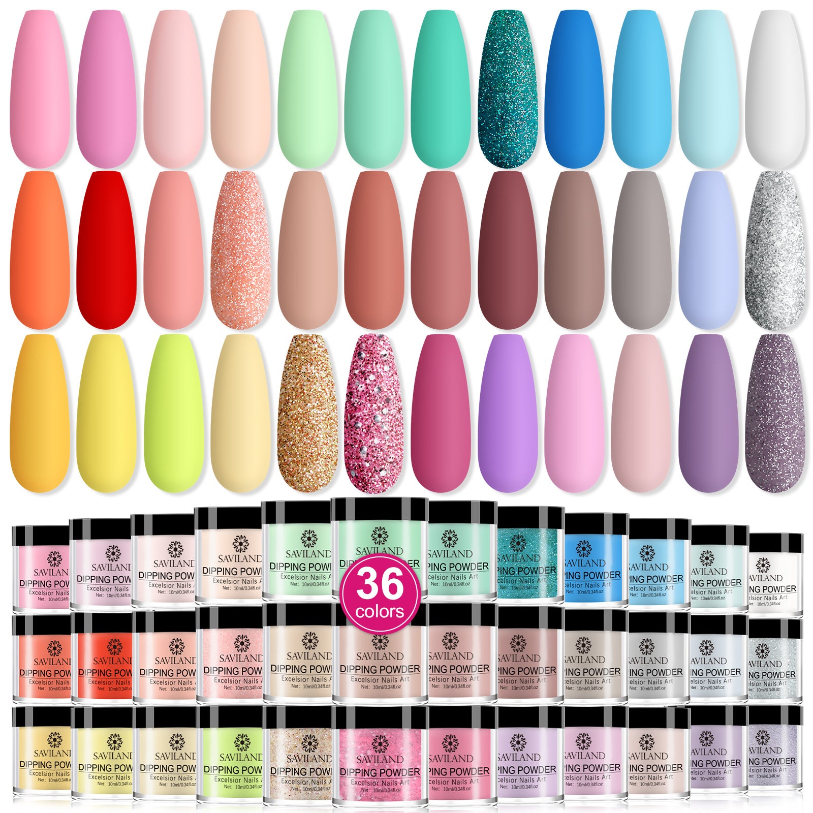 [US ONLY]36 Colors Nail Dipping Powder Set