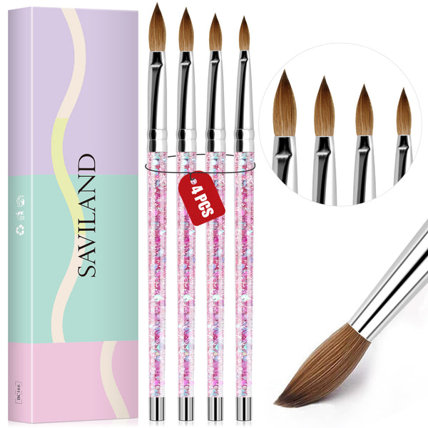 [US ONLY]4pcs Acrylic Nail Brush Set Size 4/6/10/14