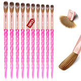 [US ONLY]10pcs Acrylic Nail Brush Set Size 4/6/8/10/12/14/16/20/22