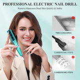 [US ONLY]Portable Electric Nail Drill Professional Efile Nail Drill Kit For Acrylic, Gel Nails, Manicure Pedicure Polishing Shape Tools with 11Pcs Nail Drill Bits and 56 Sanding Bands