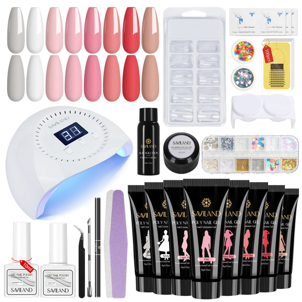 [US ONLY]8 Colors Poly Nail Extension Gel Kit - Nudes Series