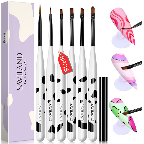 [US ONLY]6pcs Nail Art Design Brush Set