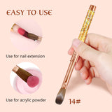 Size 14 Gold Kolinsky Acrylic Nail Brush