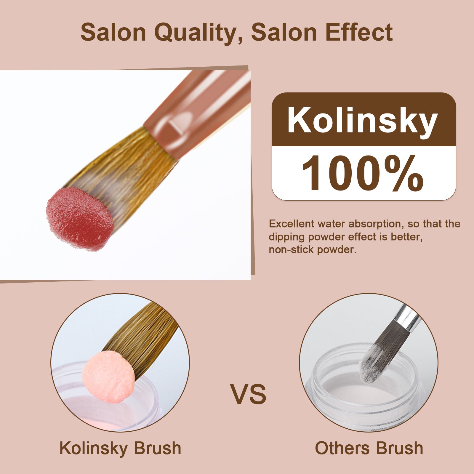 [US ONLY]Kolinsky Size 12 Rose Acrylic Nail Brush