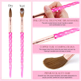 [US ONLY]10pcs Acrylic Nail Brush Set Size 4/6/8/10/12/14/16/20/22
