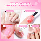 [US ONLY]All-In-One Poly Nail Gel With Lamp Nail Kit for Beginners