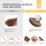 4pcs Acrylic Nail Brush Set Size 4/8/12/16