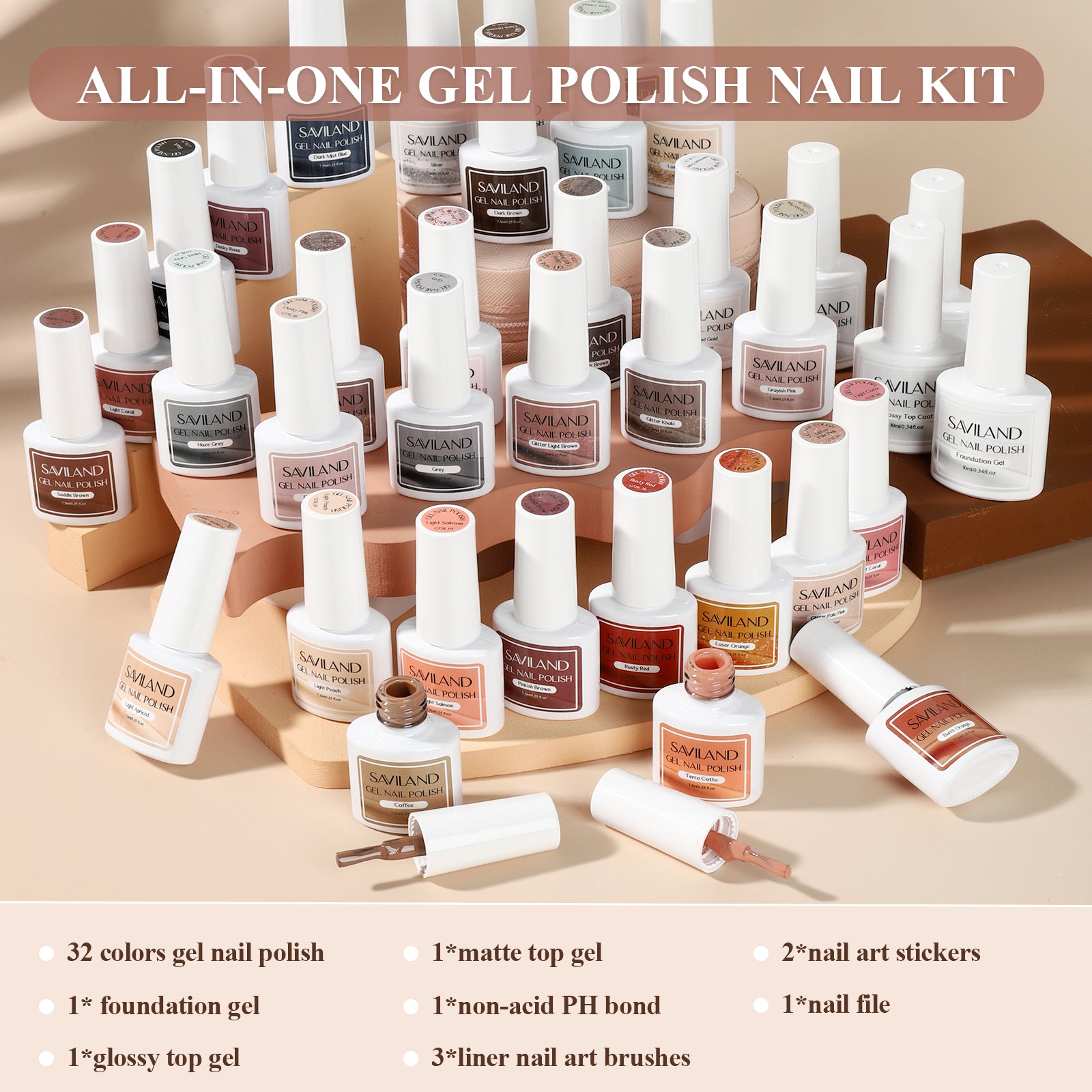 [US ONLY]42PCS Gel Nail Polish Kit for Nail Art