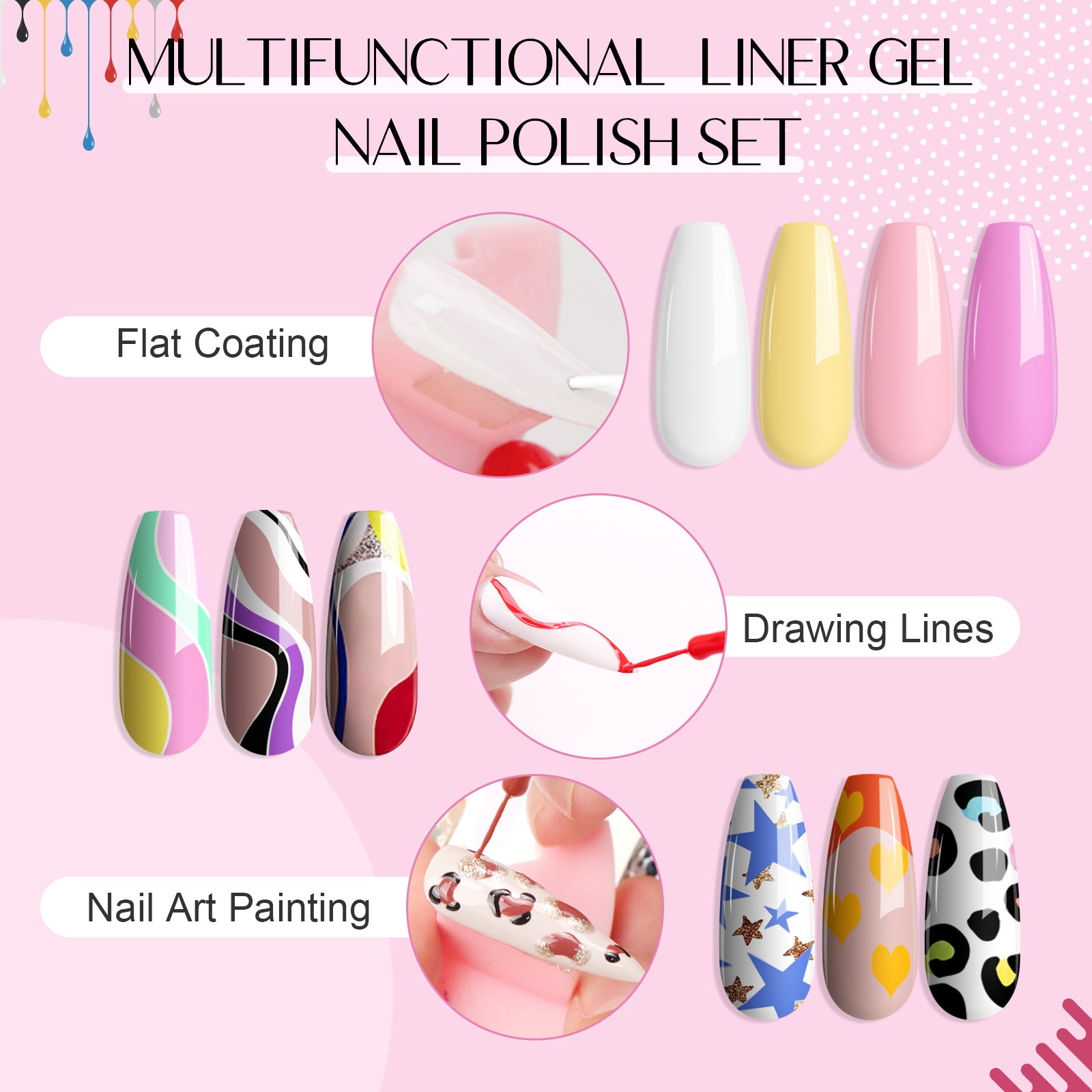[US ONLY]36 Colors Painted Liner Gel Nail Polish