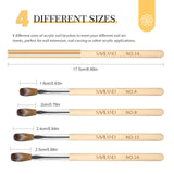 4pcs Acrylic Nail Brush Set Size 4/8/12/16