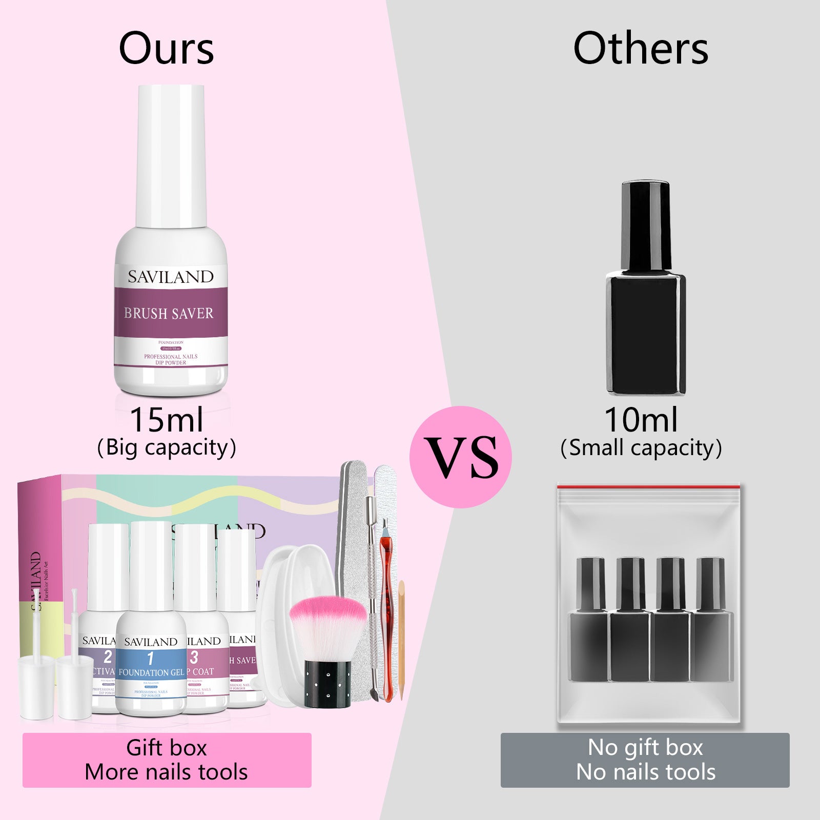 [US ONLY]Dipping Powder Liquid Set - Activator Base Top Coat and Brush Saver