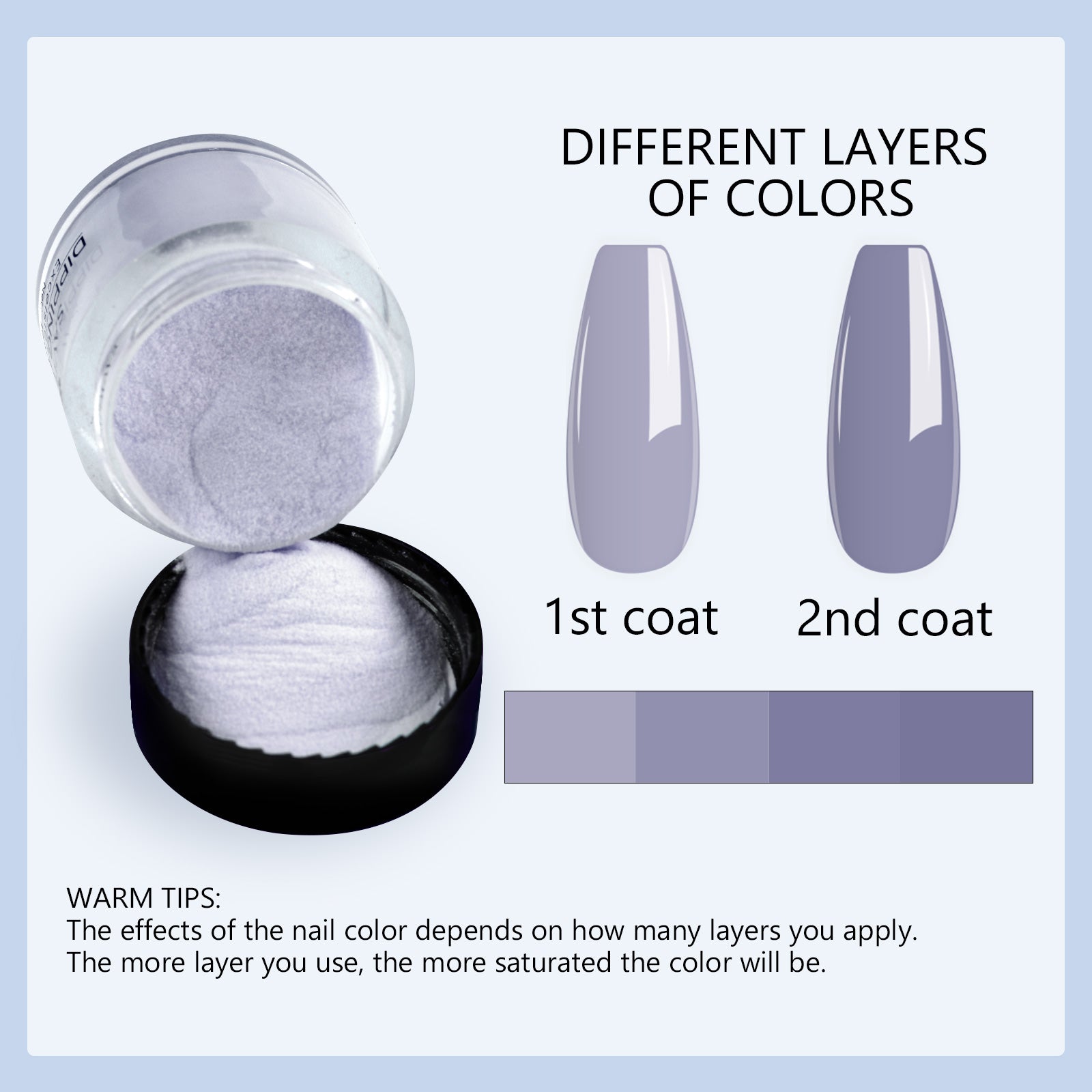 [US ONLY]10 Colors Glitter Dipping Powder Nail Kit - Activator Base Top Coat and Brush Saver