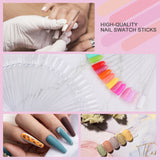 [US ONLY]150 PCS Square-shape Nail Swatch Sticks with Ring