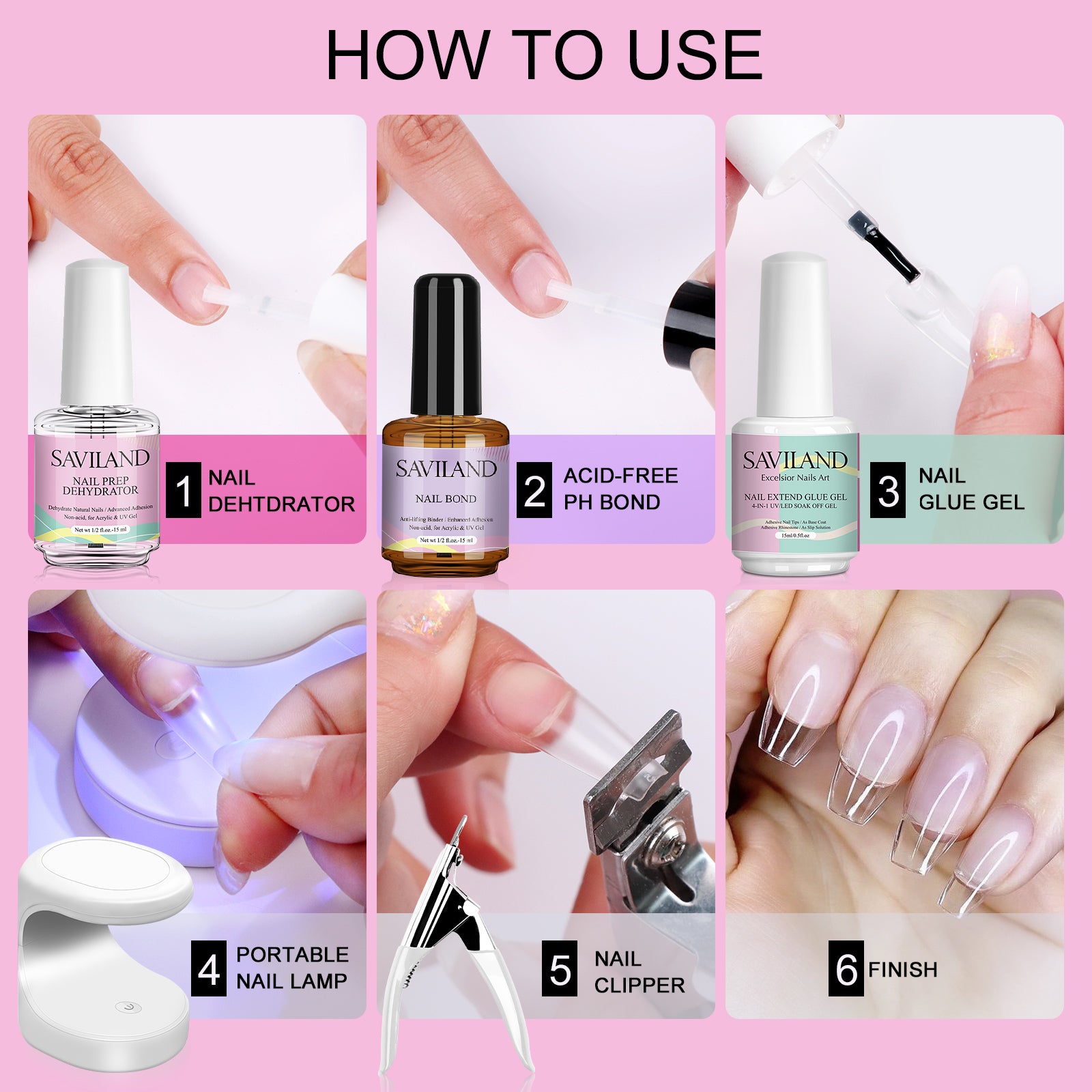 [US ONLY]Nail Tips and 4-In-1 Nail Glue Gel Kit