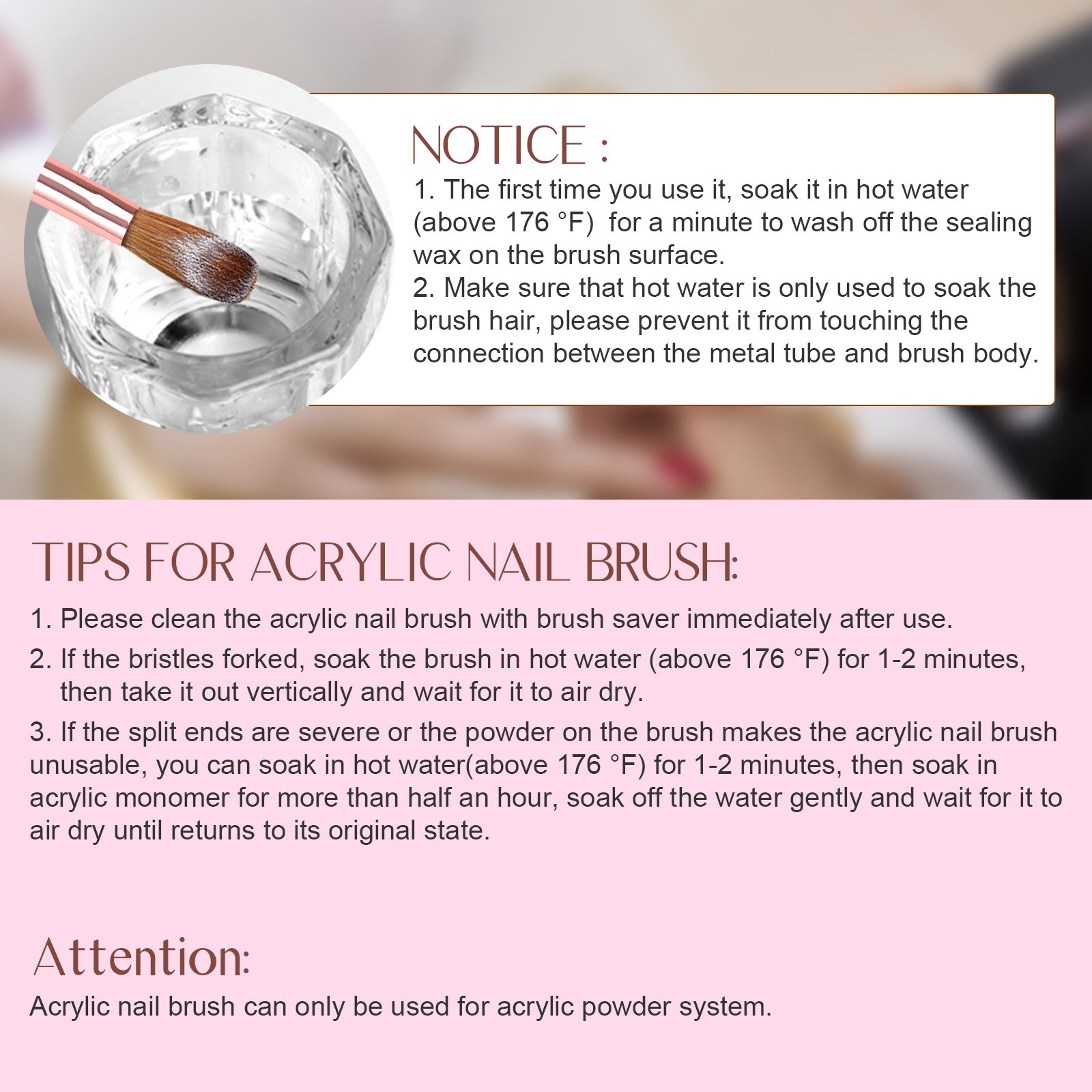 [US ONLY]10pcs Acrylic Nail Brush Set Size 4/6/8/10/12/14/16/20/22