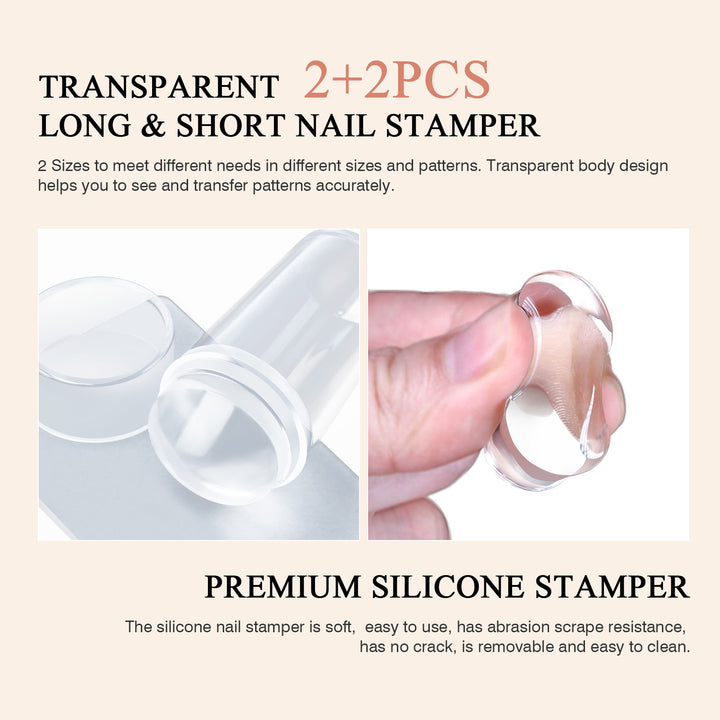 long and short French Tip Nail Stamp