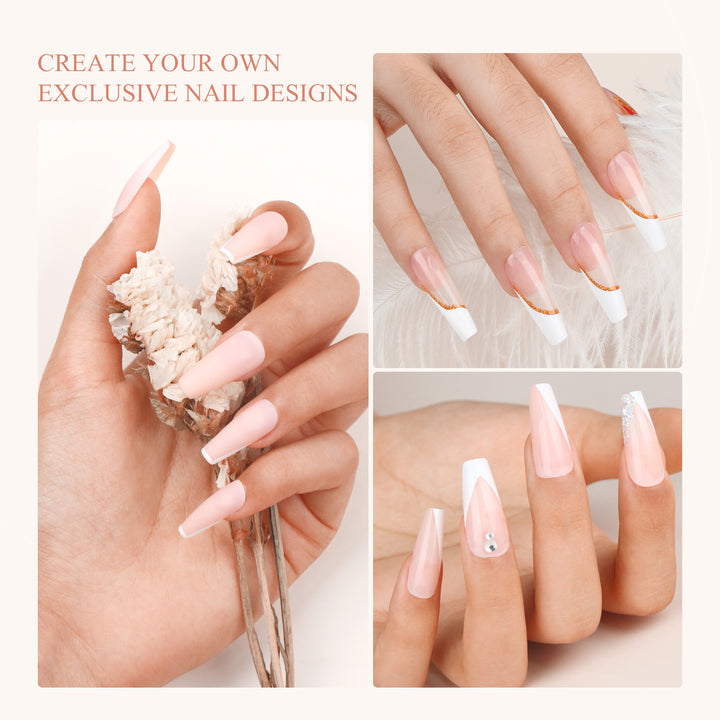 nice french nails design by Saviland nail stamping set