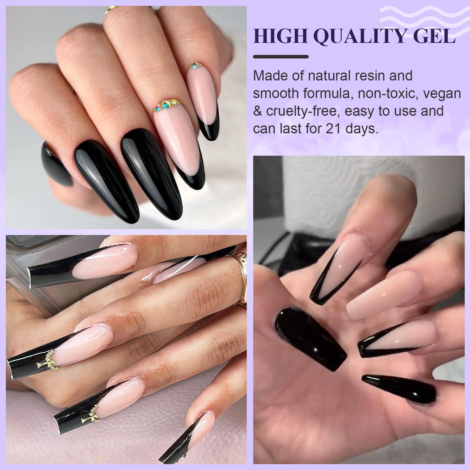 [US ONLY]French Gel Nail Polish -Black