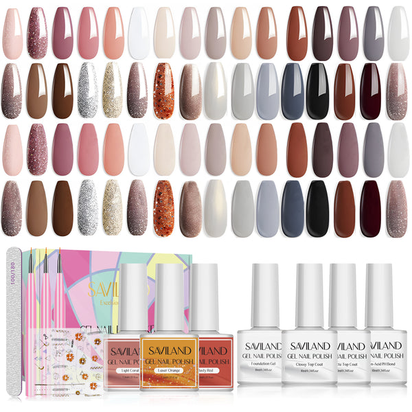 [US ONLY]42PCS Gel Nail Polish Kit for Nail Art