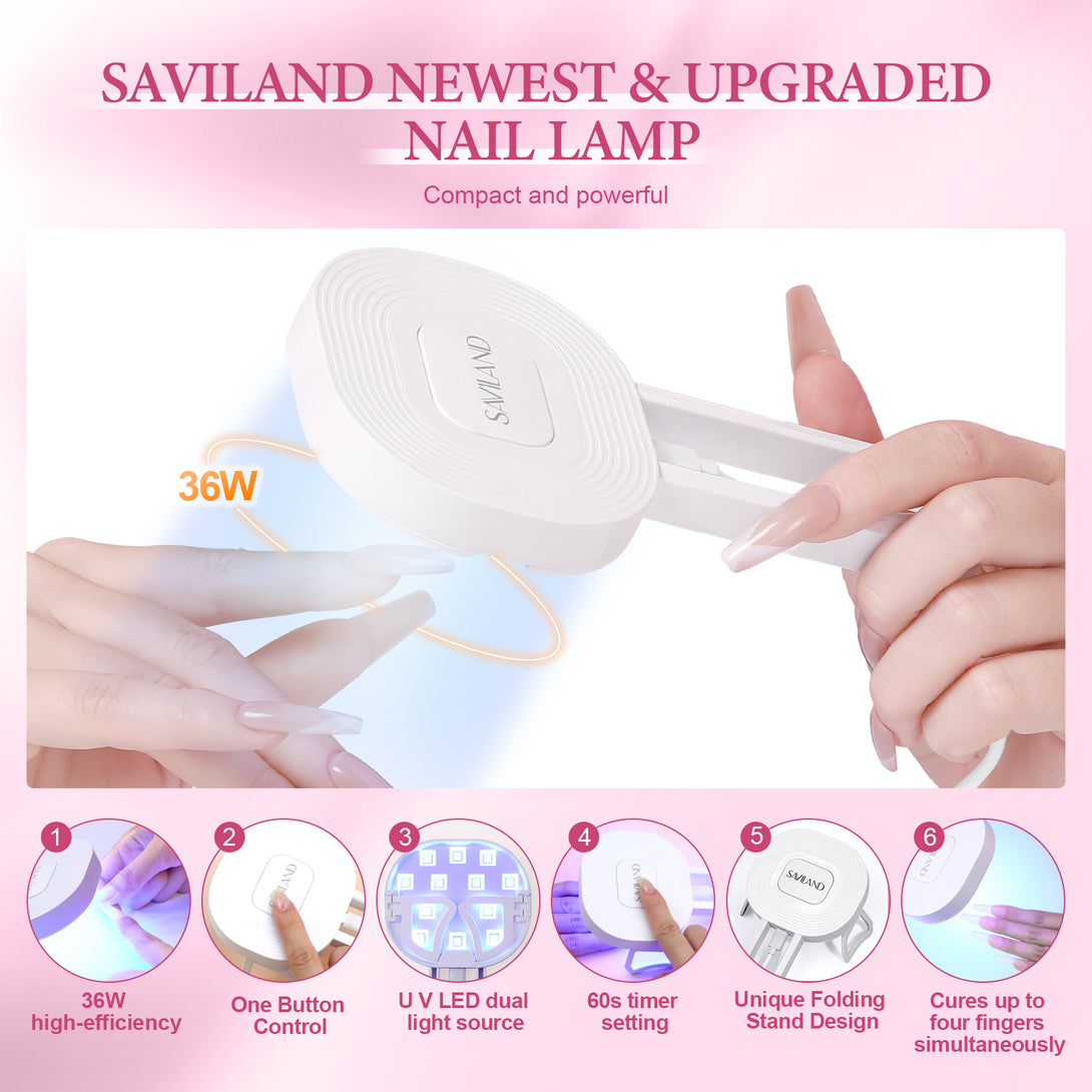 Saviland poly gel nail kit with uv light